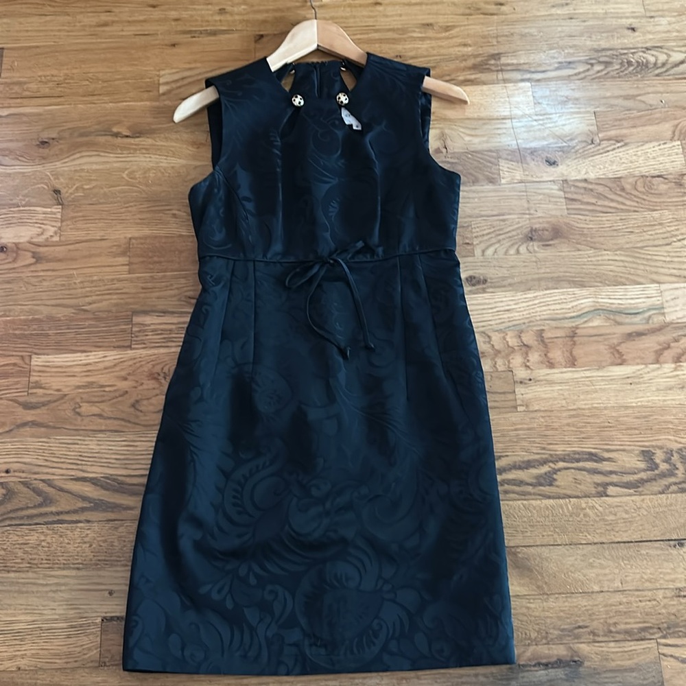 Milly of New York Black Jacquard Shift Dress